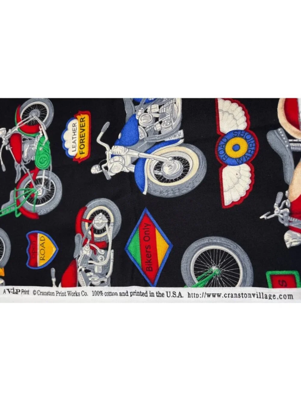 Cranston Motorcycle-Themed Cotton Fabric Print Cruisers 22